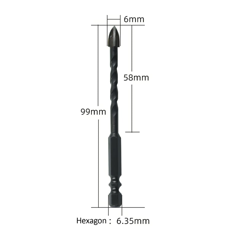 4PCS Hex Tile Drill Bit Set | Glass Ceramic Brick Drilling thumbnail 2