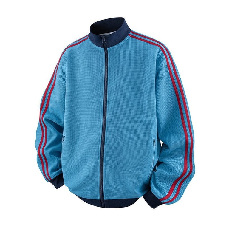 Striped Stand-Neck Preppy Retro Casual Sports Jacket | CA$79.99 thumbnail 2