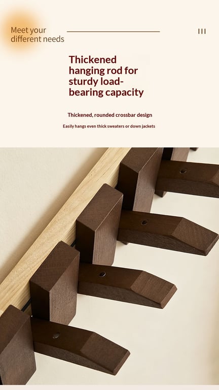 Solid Wood Coat Rack with Piano Keys | Modern Wall Mount Storage thumbnail 16