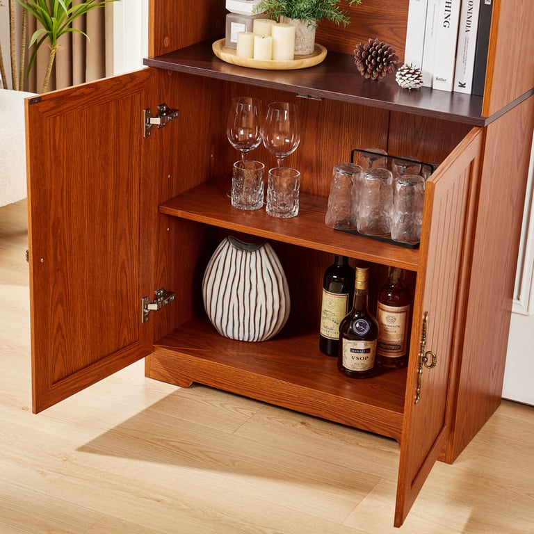 70.86in Tall Storage Cabinet 5-Tier Cube Display with Barn Doors | Home & Kitchen thumbnail 9