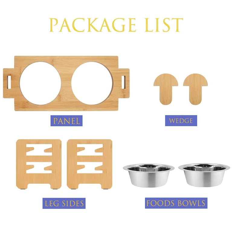 Bamboo Elevated Pet Feeder with Adjustable Height | Dog & Cat Bowl Rack thumbnail 6
