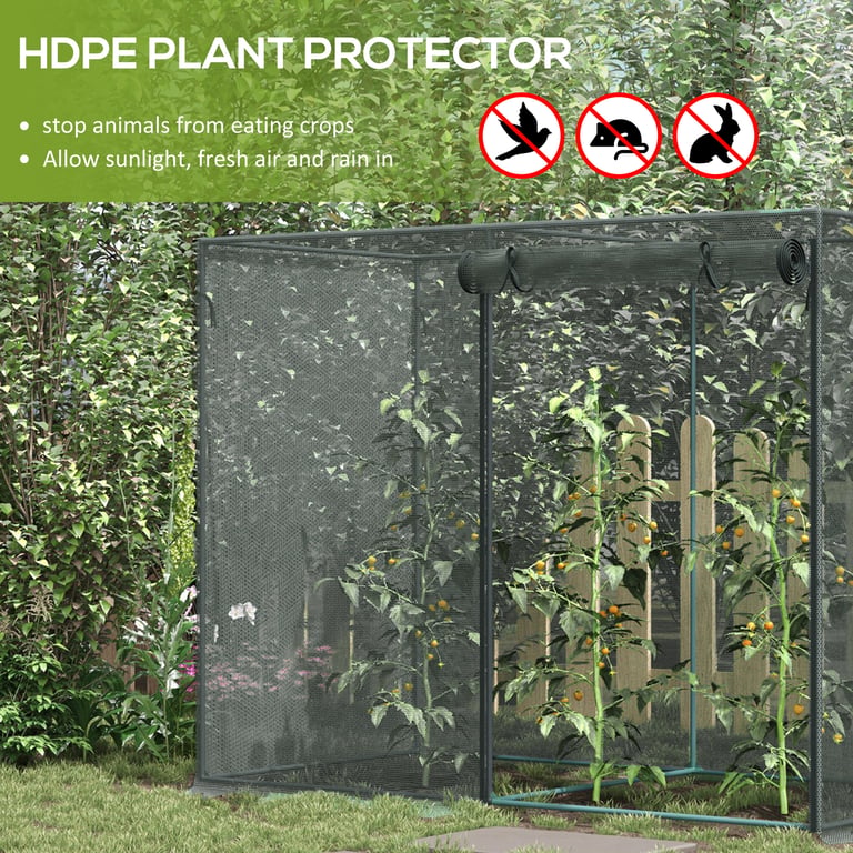 6 x 3ft Crop Cages for Garden, Plant Protectors from Animals, Storage Bag and 6 Ground Stakes, Black thumbnail 8