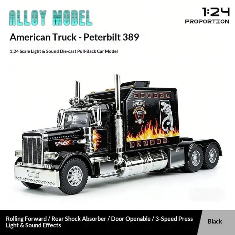 Semi Truck Toys For Boys Age 4-8 | Metal Diecast Pull Back Truck thumbnail 3