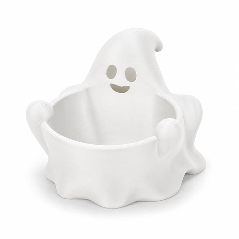 Cute Ghost Dice Holder Bowl, 3D Printed Tabletop Dice Storage Tray, Halloween Ghost Decor For RPG Board Game Fans thumbnail 2