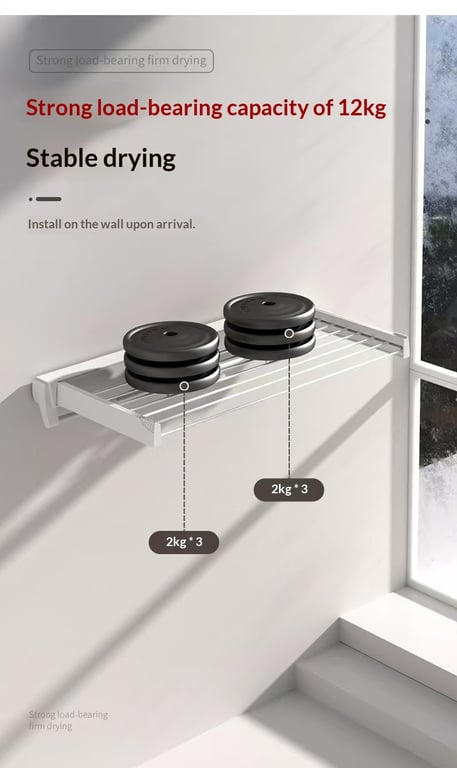 Wall-Mounted Folding Clothes Drying Rack | Space-Saving Design thumbnail 7
