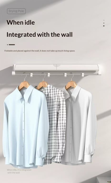 Wall-Mounted Folding Clothes Drying Rack | Space-Saving Design thumbnail 4