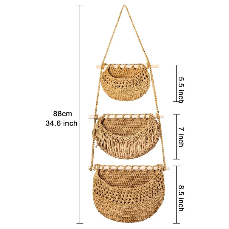 Detachable Three-Tier Kitchen Fruit and Vegetable Storage Mesh Bag | Home & Kitchen thumbnail 12