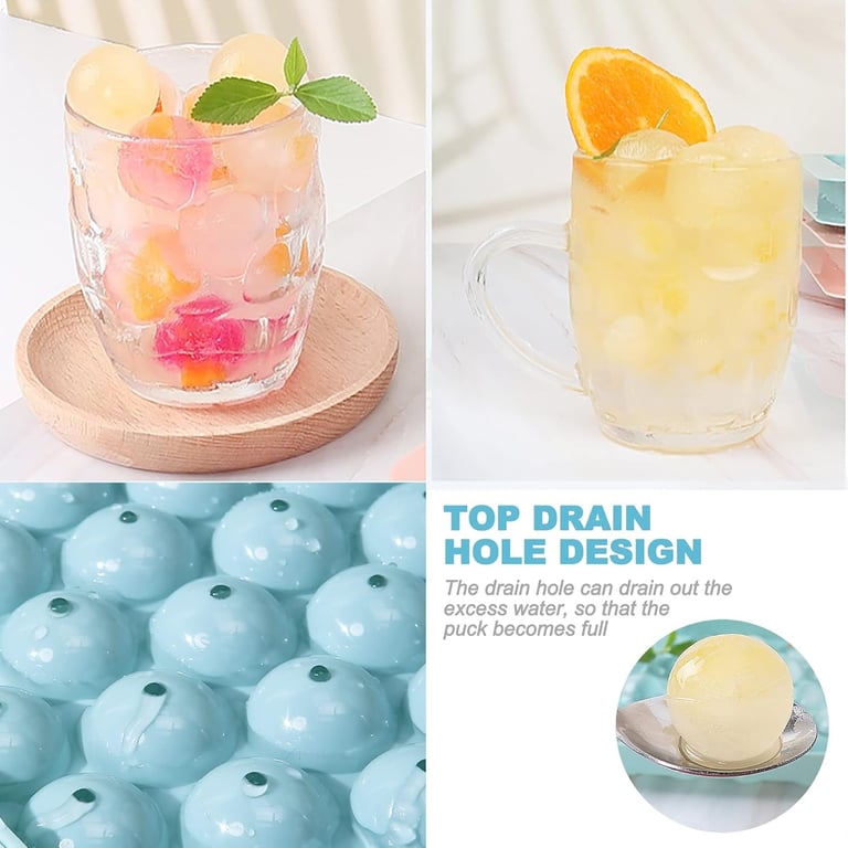 Ice Cube Tray With Lid | 33 Grids Ice Ball Maker Mould Round Easy Release thumbnail 7