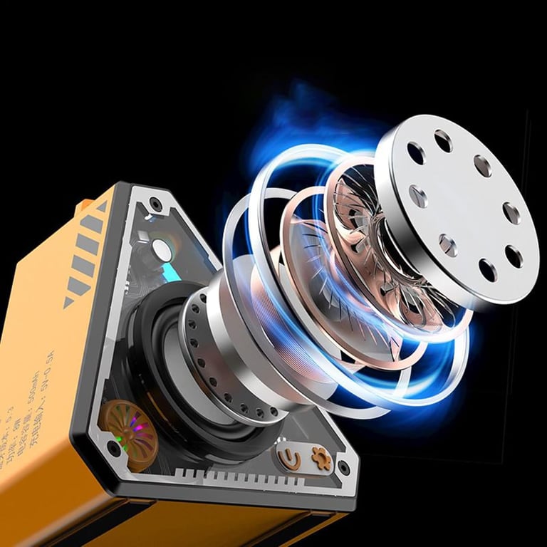 Cross-border V2 Wireless Bluetooth Audio Outdoor Portable Mecha Subwoofer Dual-machine Interconnected Mini Desktop Small Speaker-orange thumbnail 6