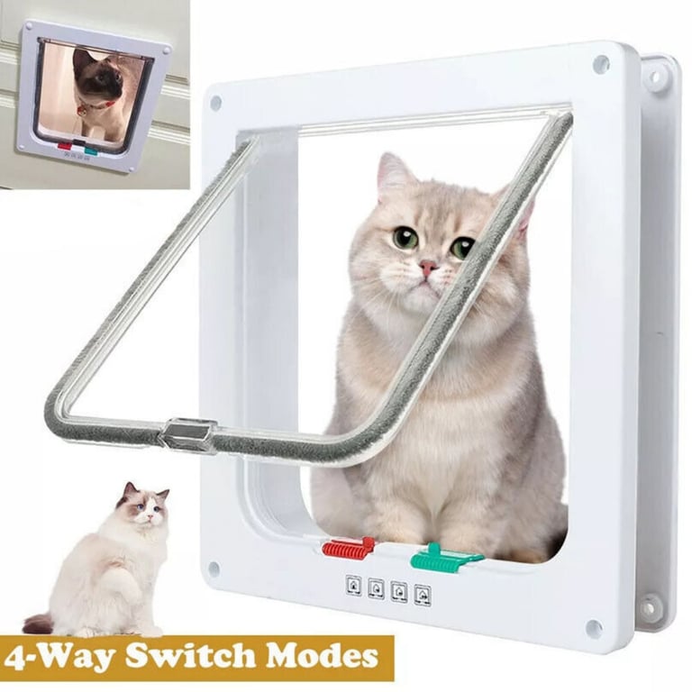 XL Pet Door 4 Way Locking | White Frame Dog Cat Flap Canada thumbnail 14