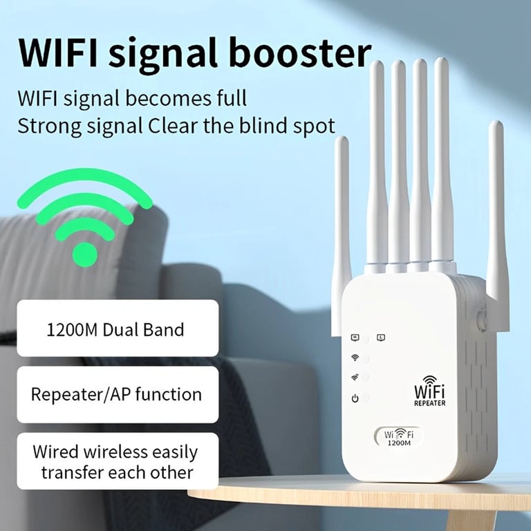 Dual-Band WiFi Signal Booster 1200M | Gigabit Wireless Repeater Canada thumbnail 4