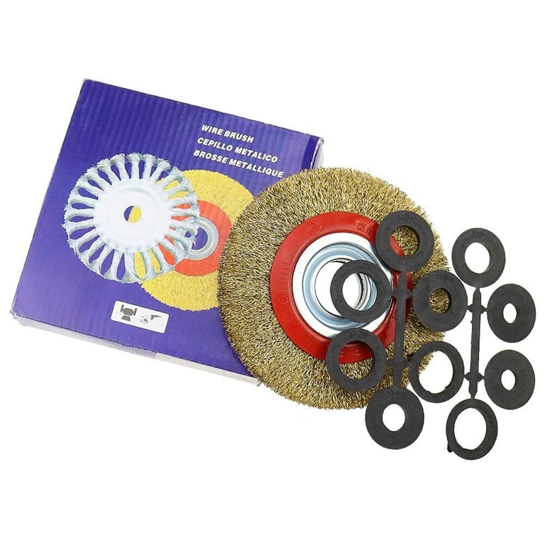 6in Wire Wheel Grinder Bench Grinding Grinder Wire Brush Fine With Reducers UK NEW thumbnail 18