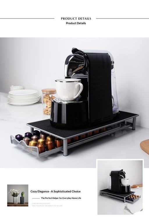 Coffee Capsule Box Countertop Drawer-Style Coffee Rack | Home & Kitchen thumbnail 7