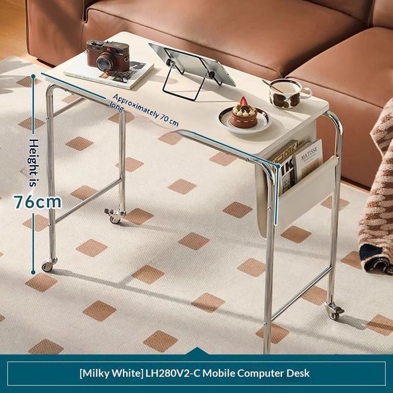 Simple Office and Bedroom Computer Desk Organizer with Wheels thumbnail 4