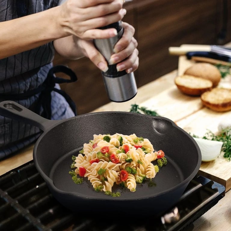 3-Piece Cast Iron Skillet Set | Pre-Seasoned Non-Stick Frying Pans thumbnail 6