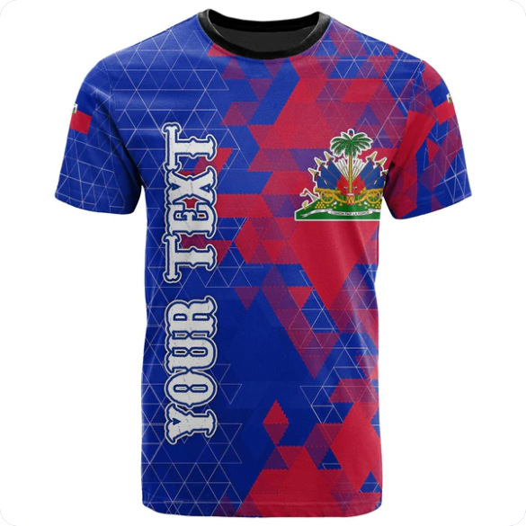 3D Sea Map Pattern T-Shirt For Men And Women | Haiti Flag Tee thumbnail 6