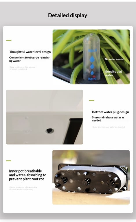 Rectangular Plastic Self-Watering Lazy Flower Pot for Balcony Vegetables thumbnail 16