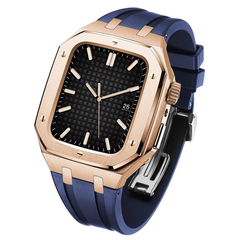 Stainless Steel Smartwatch Case with Fluororubber Band | Luxury Sports Watch thumbnail 14