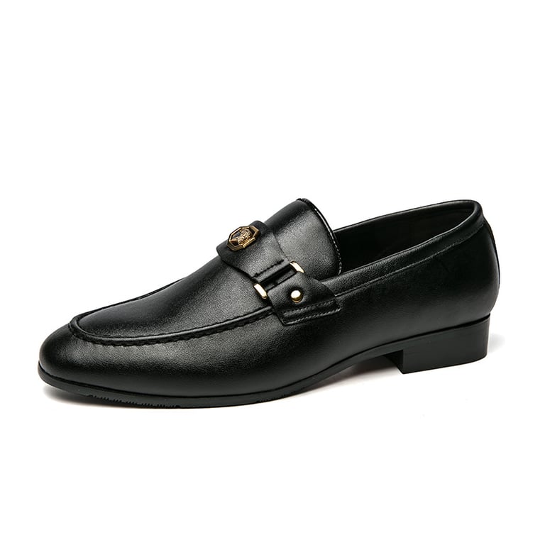 Men's Metal-Buckle Slip-On Loafers | European Style Dress Shoes thumbnail 1