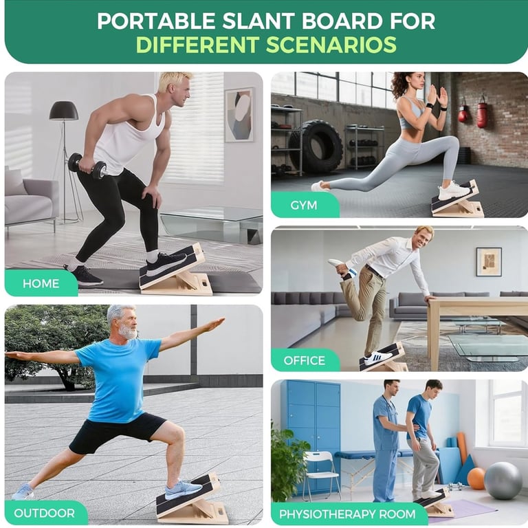 Wooden Slant Board Calf Stretcher | Foldable Incline Board for Yoga thumbnail 8