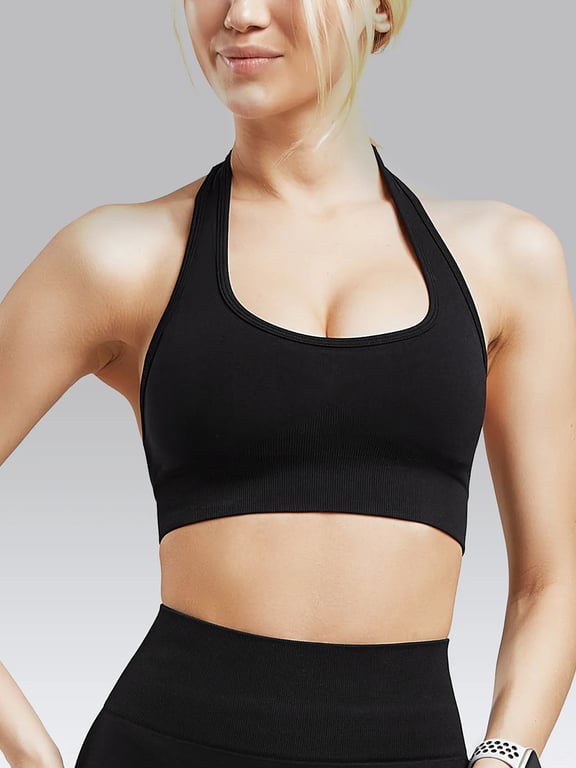 Backless Yoga Sports Bra | Quick-Dry Halter Neck Athletic Top for Women thumbnail 8
