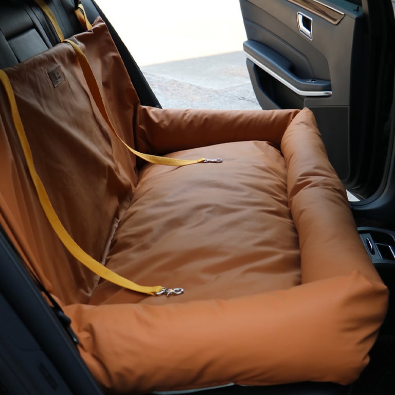 Premium Waterproof Car Dog Bed | Rear Seat Pet Kennel Mat Safety