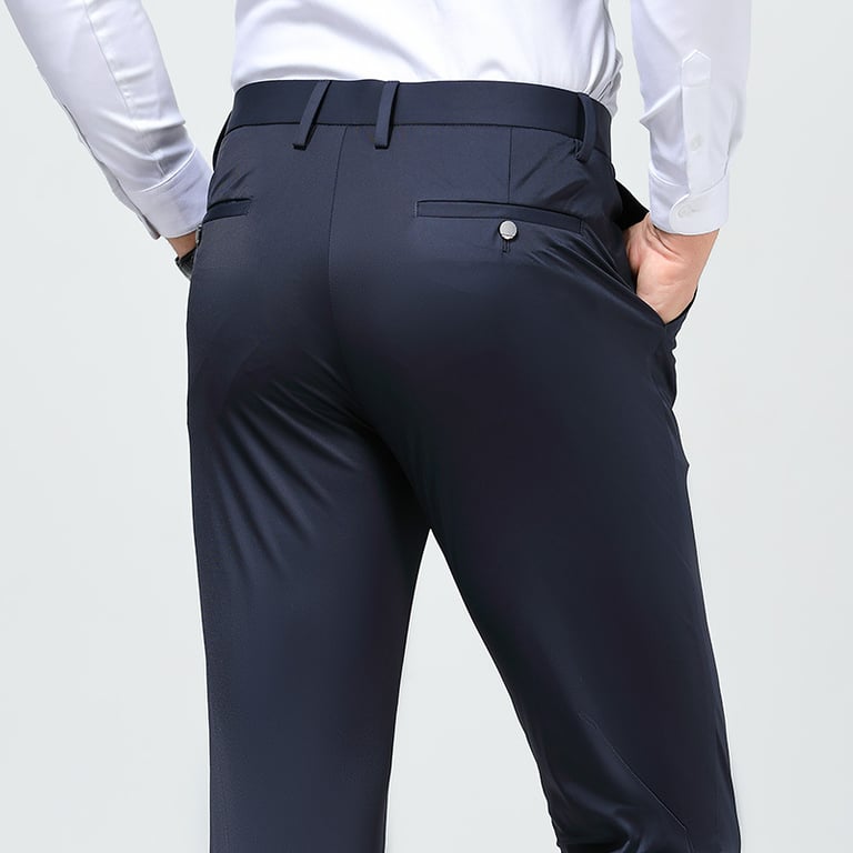 Men's Ice Silk High-Elasticity Pants | Breathable Slim Fit thumbnail 7