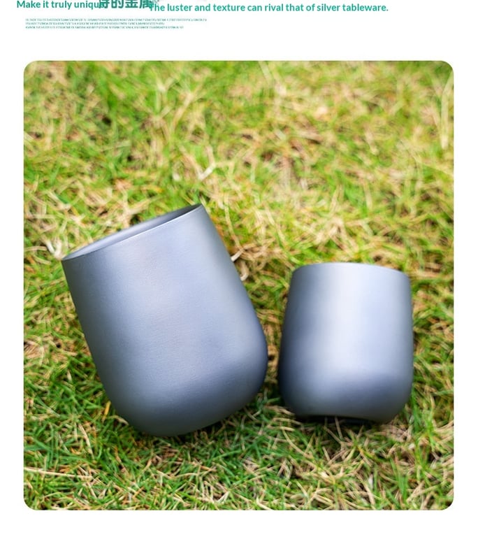 Titanium Ice-Flower Water Cup | Double-Layer Camping Tumbler thumbnail 7