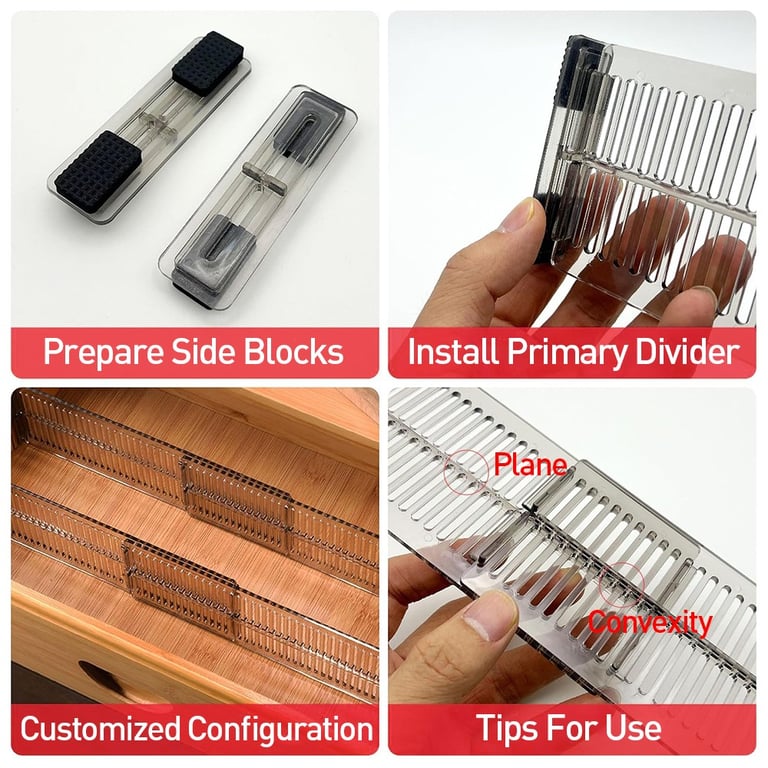 8Pcs Adjustable Drawer Dividers | Expandable Storage Organiser Set thumbnail 19