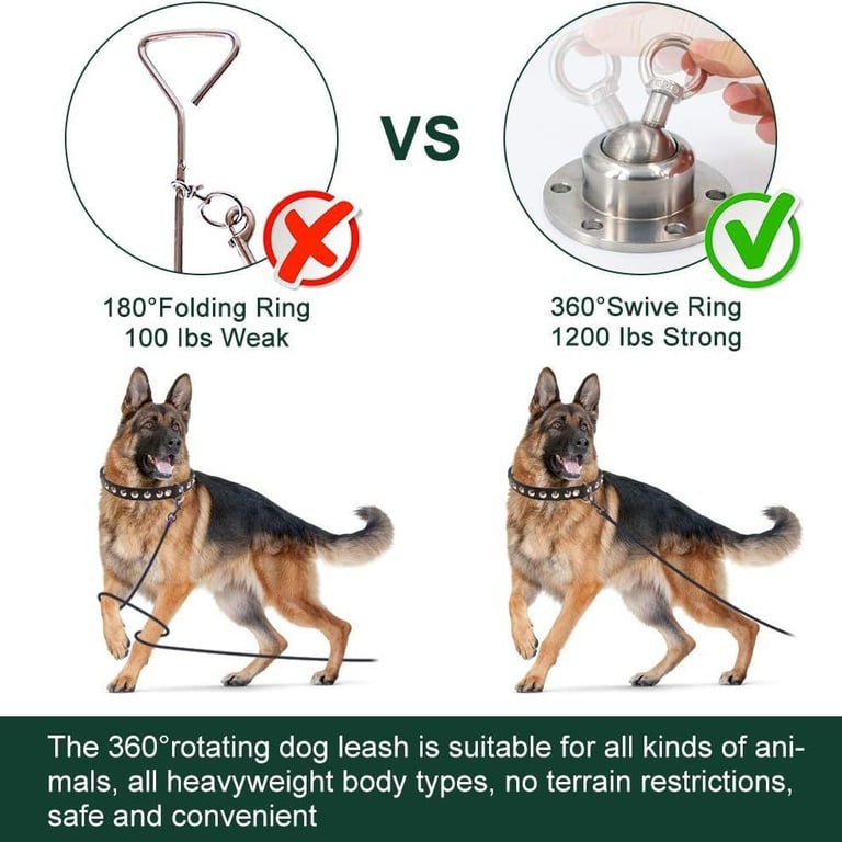 Stainless Steel Dog Tethering Stake with Wire Rope Leash | Canada thumbnail 7