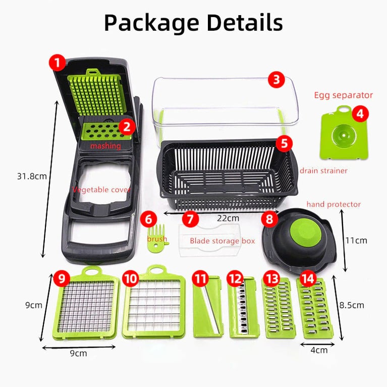 15-In-1 Vegetable Fruit Chopper Cutter for Home & Kitchen | Food Dicer Slicer thumbnail 19