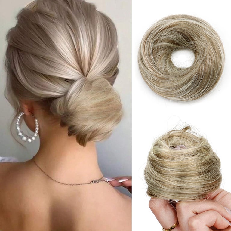 Rubber Band Straight Hair Tie for Women | Instant Volume Bun Extension thumbnail 8