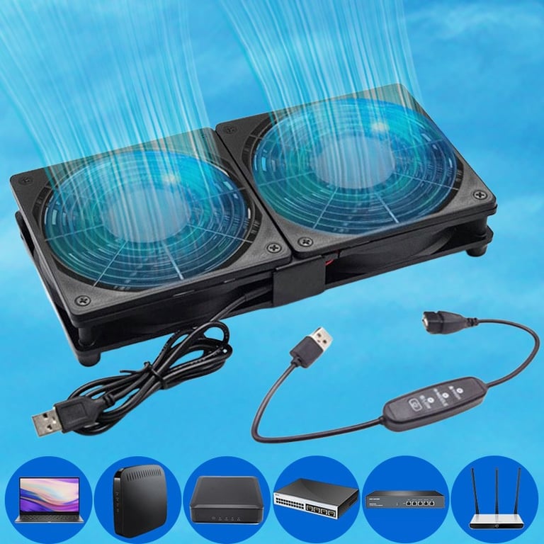 120mm Dual Cooling Fan USB PC Case | Silent Desktop Cooler thumbnail 11
