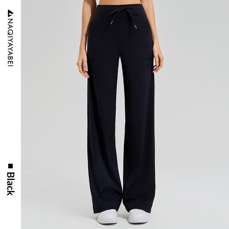 High-Waisted Wide-Leg Workout Pants | Elastic Fitness Wear Canada thumbnail 6