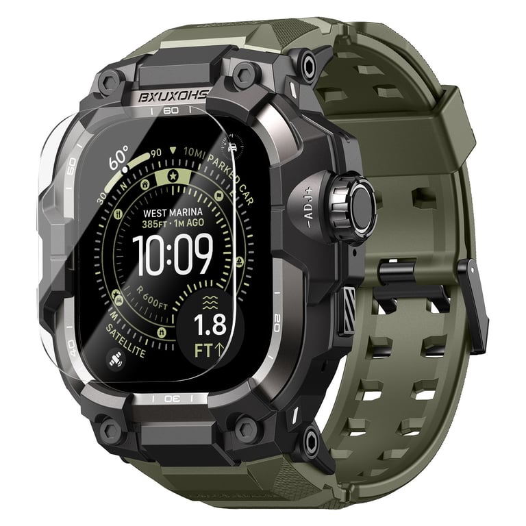 Zinc Alloy Tactical Smartwatch Case with Integrated Band | Military-Grade Protection