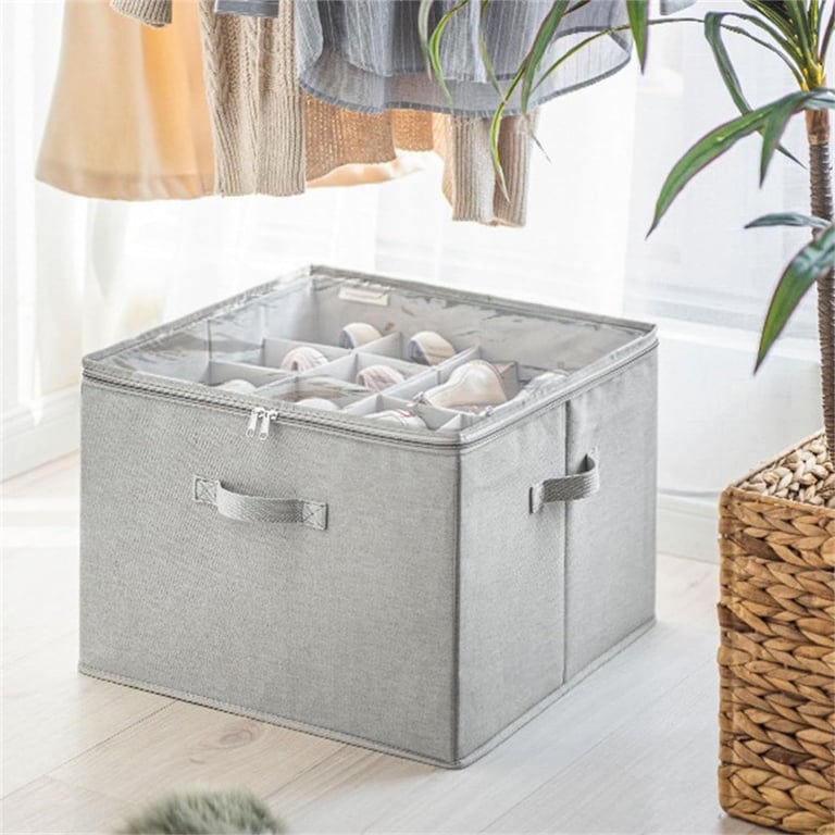 Foldable Fabric Shoe Storage Box with Dividers | Organize & Protect thumbnail 2