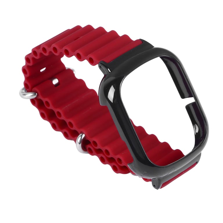 Watch Silicone Strap With Built In PC Case Fashionable Adjustable Wristband For Honor 4 Wine Red
