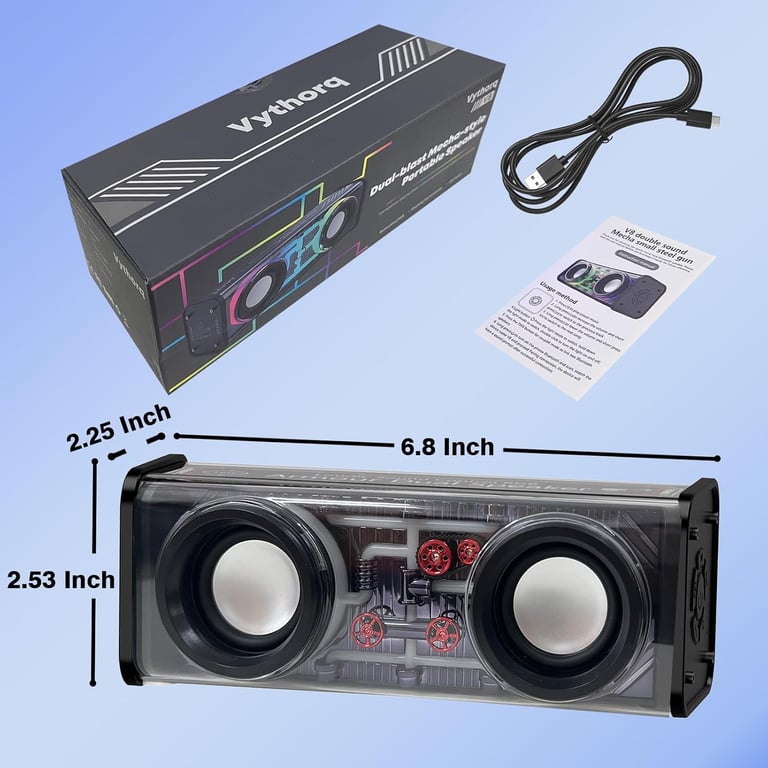 Portable Bluetooth Speaker with LED Lights | 10W Stereo Sound thumbnail 2