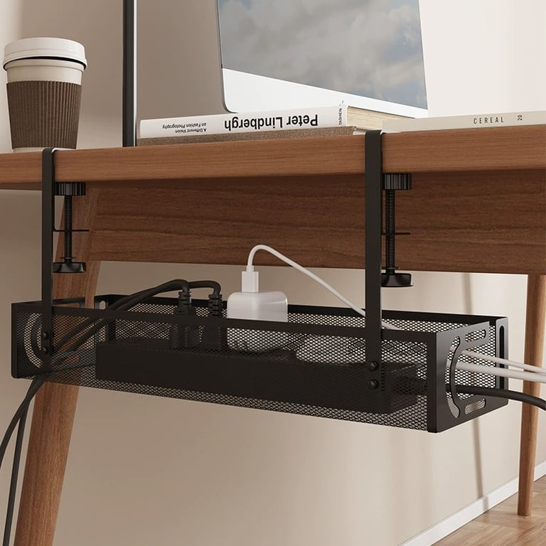 Under Desk Cable Management Tray | Cord Holder Storage Rack Canada thumbnail 2