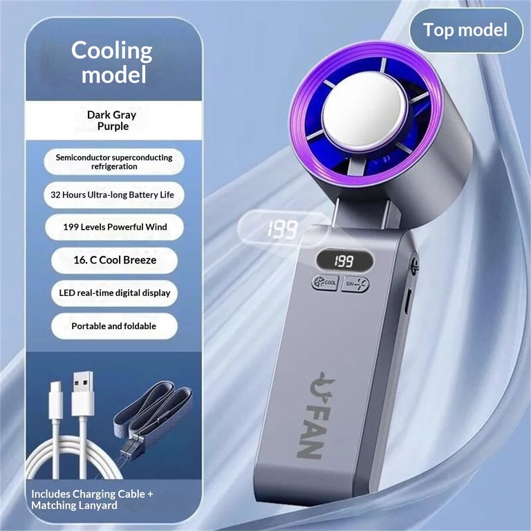 Portable Refrigeration Fan 30-Hour Battery | Neck & Desktop thumbnail 12