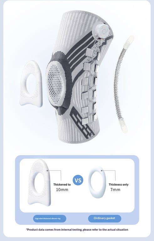 Upgraded Knob-Style Sports Knee Brace Outdoor Running Shock-Absorbing Adjustable Silicone Knee Protector thumbnail 5