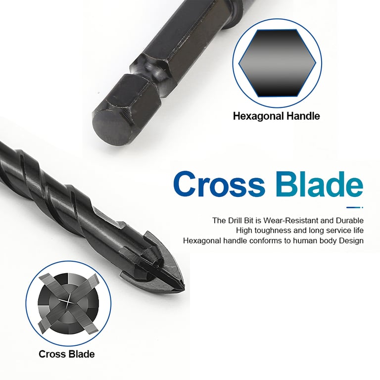 4PCS Hex Tile Drill Bit Set | Glass Ceramic Brick Drilling thumbnail 7