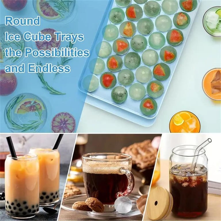 Ice Cube Tray With Lid | 33 Grids Ice Ball Maker Mould Round Easy Release thumbnail 10