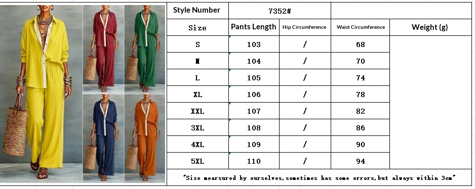 Women's Contrast-Color Casual Loose Pants Two-Piece Set | Comfy thumbnail 13