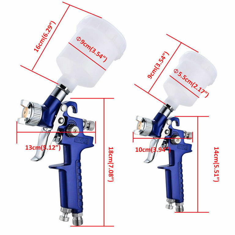 2 X HVLP Spray Gun Kit Air Gravity Feed Vehicle Car Paints1.4MM 0.8MM Nozzle thumbnail 16