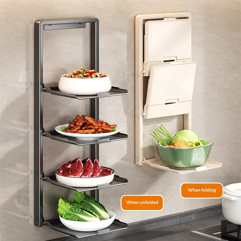 Punch-Free Foldable Kitchen Prep Rack | No-Drill Wall Mount thumbnail 8