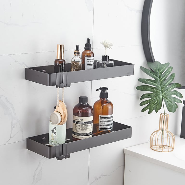 304 Stainless Steel Bathroom Mirror Storage Rack | Modern Shelf thumbnail 4