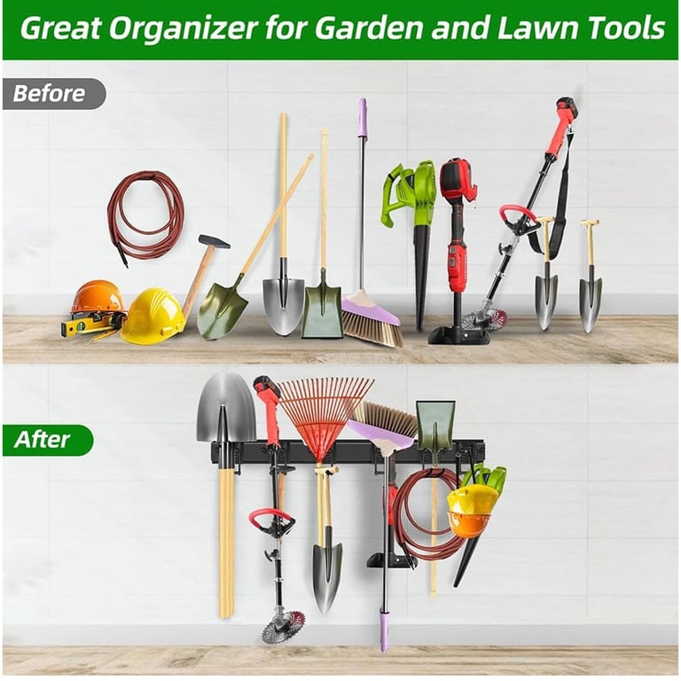3x Garage Garden Tool Holder Storage Rack | Wall-Mounted Shed Organiser thumbnail 10
