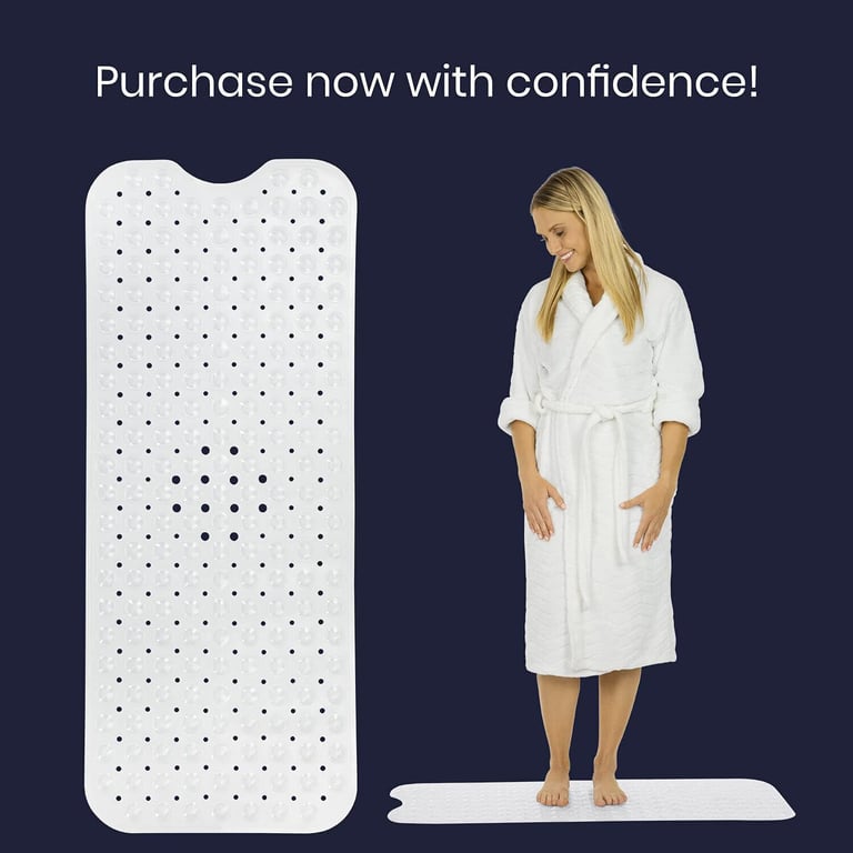 Extra Large Non-Slip Bath Mat | Anti-Mold Suction Cup Shower Mat thumbnail 3