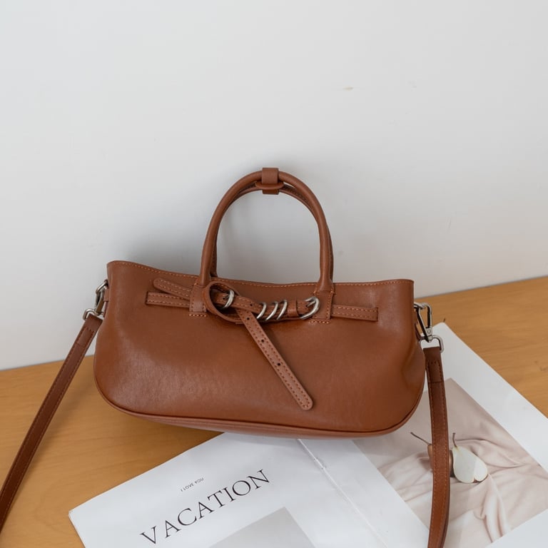 Vintage Vegetable-Tanned Leather Handbag | Women's Crossbody Bag thumbnail 12